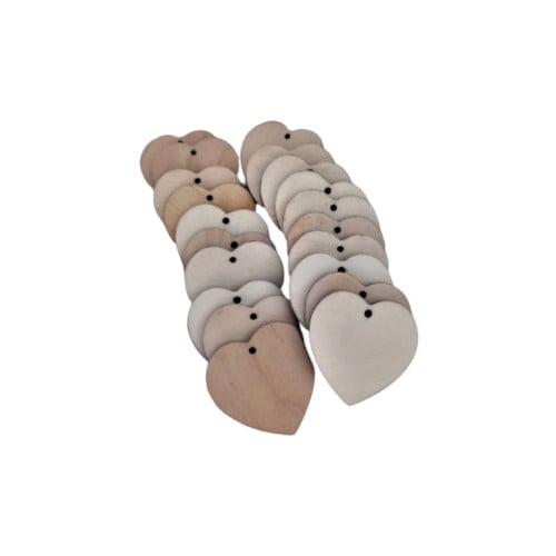 Set 20 baze lemn blank , inima , 3.5x3.5 cm [3]