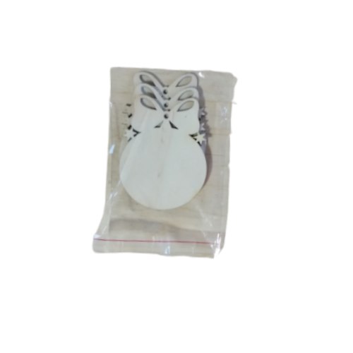Set 3 globuri lemn blank, rotund cu 2 stelute, 7 cm diametru [2]