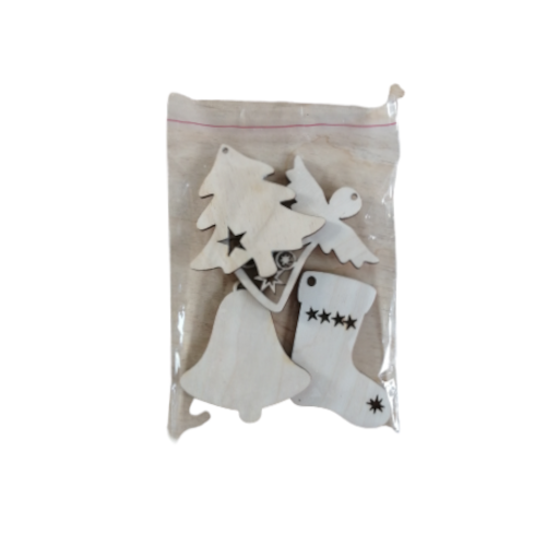Set 4 baze lemn blank, diverse forme, 7 cm [2]
