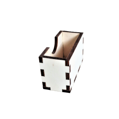 Set 6 suporturi pentru pahare + cutie, blank lemn, rotund, 9 cm, model decupat M2 [4]