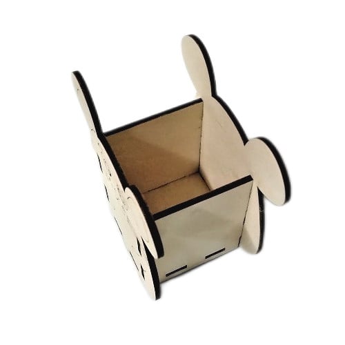 Suport birou, blank lemn, 1 compartiment, model soricel, 10x6x10 cm [3]