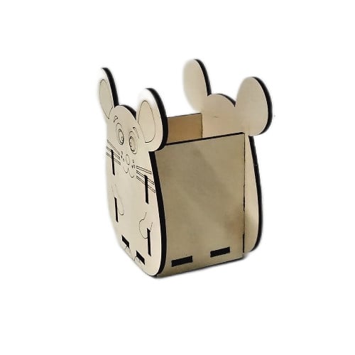 Suport birou, blank lemn, 1 compartiment, model soricel, 10x6x10 cm [2]