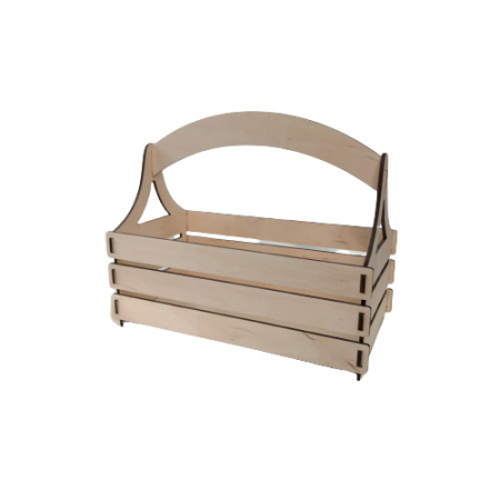 Cosuri, ladite lemn - Cos lemn cu toarta , 26x13x18 cm