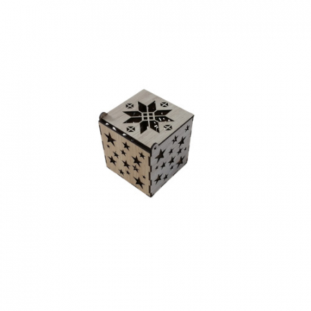 Cutii lemn decorative - Cutie decupata , 9x9x9 cm , MDF lacuit