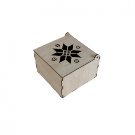 Cutie decupata stea , 10,5x10,5x7 cm , MDF lacuit [3]