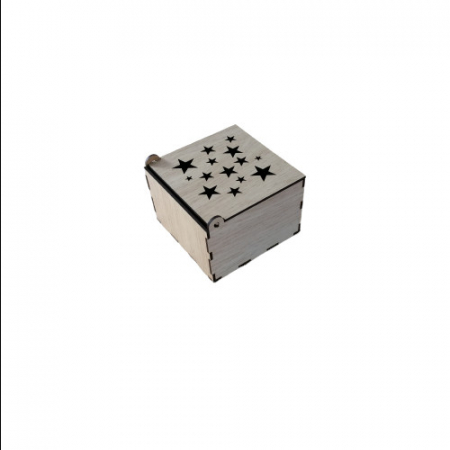 Cutie decupata stelute , 10,5x10,5x7 cm ,MDF lacuit [1]