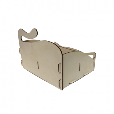 Organizator birou model pisica, blank lemn, 20x15x15 cm [2]