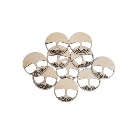 Figurine, forme, ornamente - Set 10 baze lemn copacul vietii, 5 cm