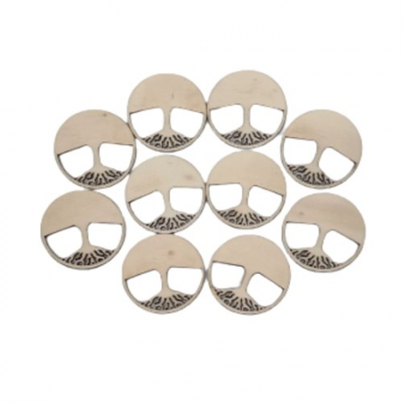 Set 10 baze lemn copacul vietii, 5 cm [1]