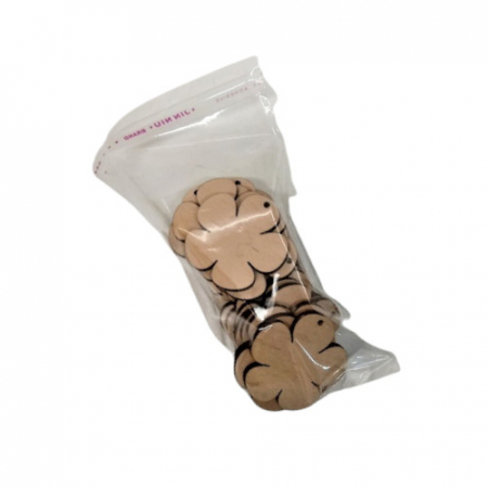 Set 20 baze lemn, model floare 5 petale, 4 cm [1]