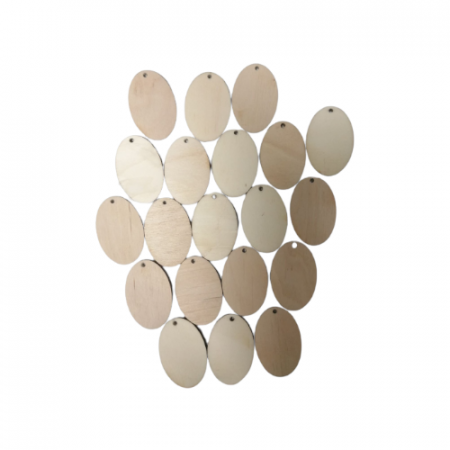 Figurine, forme, ornamente - Set 20 bucati baza lemn blank , oval , 4x2,6 cm