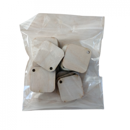 Figurine, forme, ornamente - Set 20 bucati baza lemn blank , patrat , 4x4 cm