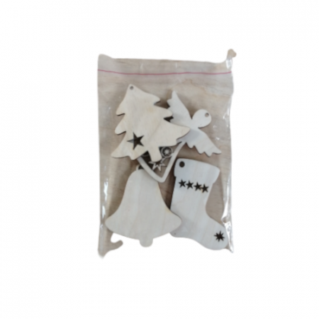 Set 4 baze lemn blank, diverse forme, 7 cm [1]