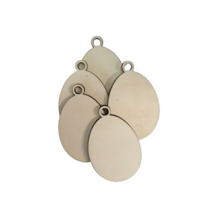 Ornamente, decoratiuni Paste - Set 5 bucati baza lemn ou blank , 8.5x5.5 cm