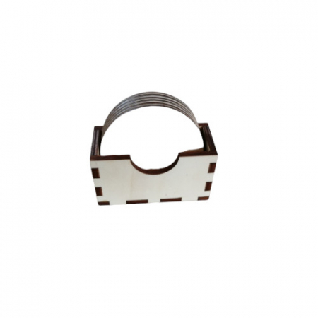 Set 6 suporturi/coastere lemn , rotund , pentru pahare cu suport , 9 cm [1]