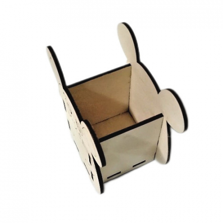 Suport birou, blank lemn, 1 compartiment, model soricel, 10x6x10 cm [2]