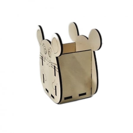 Suport birou, blank lemn, 1 compartiment, model soricel, 10x6x10 cm [1]