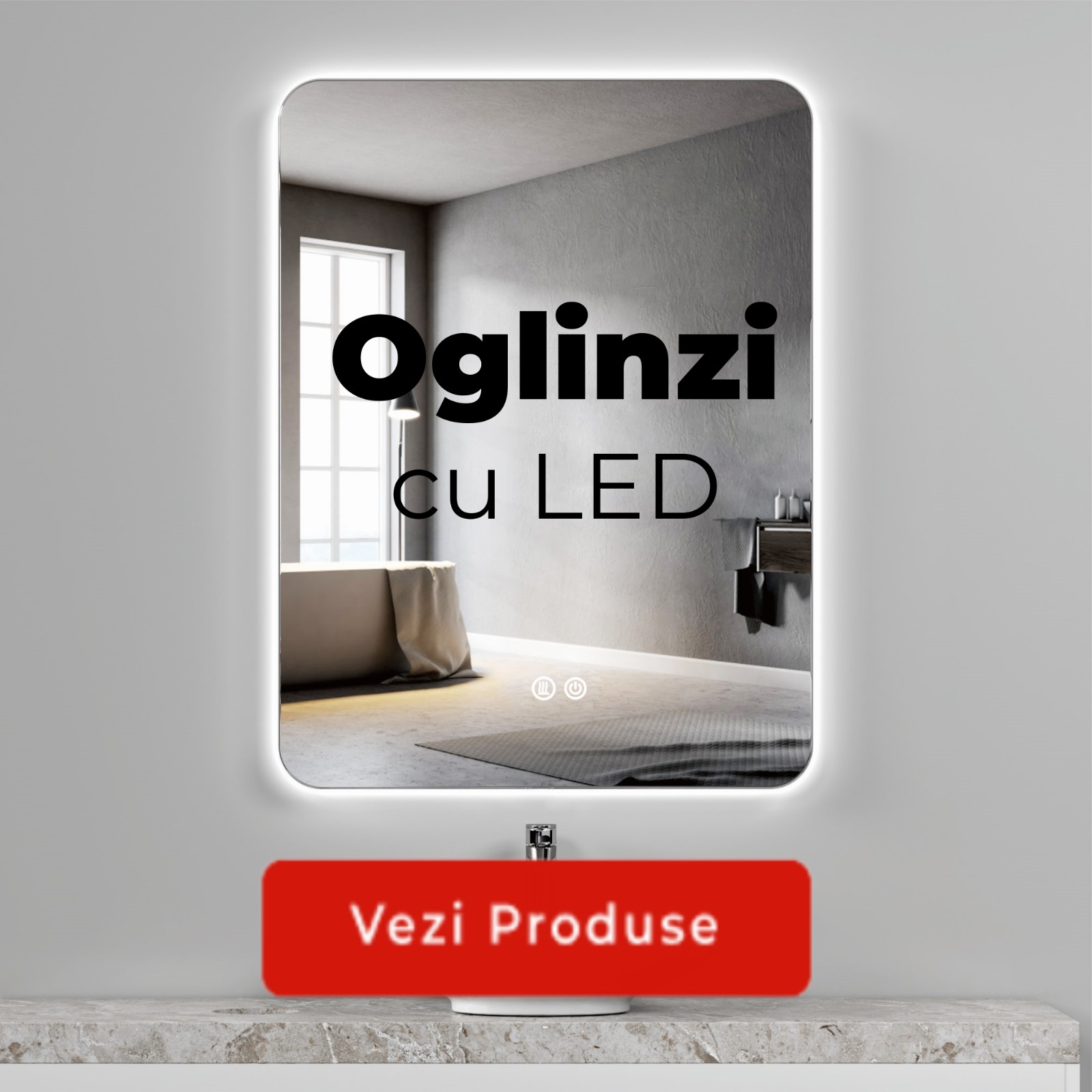 Oglinda cu led