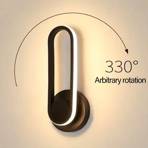Aplica led 12W oval rotativa NEGRU 3 tipuri de lumina [2]