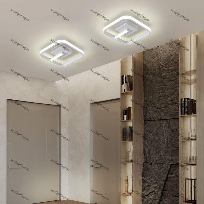 Plafoniera Led Patrata 36W, Alba, 3 tipuri lumina,  3000K/4000K/6500K [1]