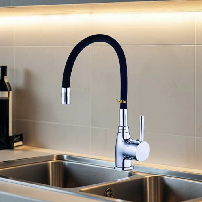 Baterie bucatarie lebada monocomanda ODIN teava flexibila Negru [5]