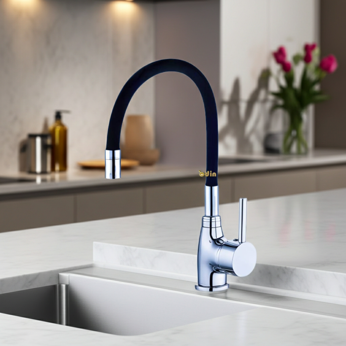 Baterie bucatarie lebada monocomanda ODIN teava flexibila Negru [4]