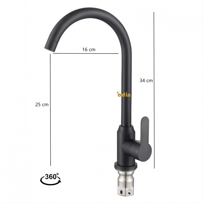 Baterie lebada de bucatarie din INOX SUS304 culoare negru [2]