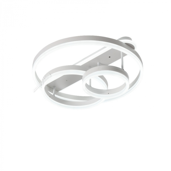 Lustra Led Cerc 174W, Alba, 3 nivele, telecomanda, intensitate reglabila [2]