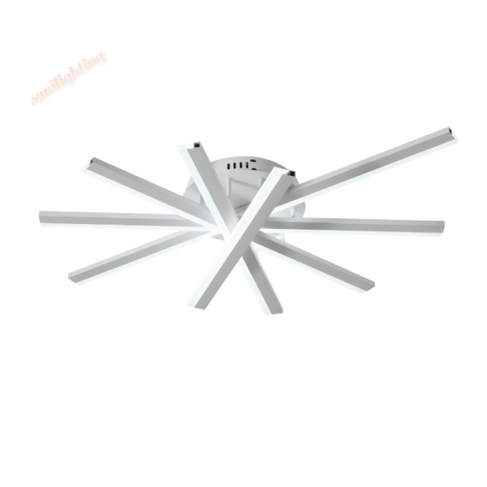 Lustra Led cu Telecomanda  140W Five Strip Aplicata ,Dimabila ,3000K/4000K/6500K  ALB [2]