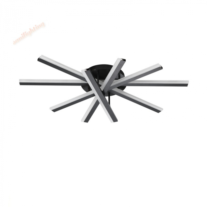 Lustra Led cu Telecomanda  140W Five Strip Aplicata ,Dimabila ,3000K/4000K/6500K  NEGRU [5]
