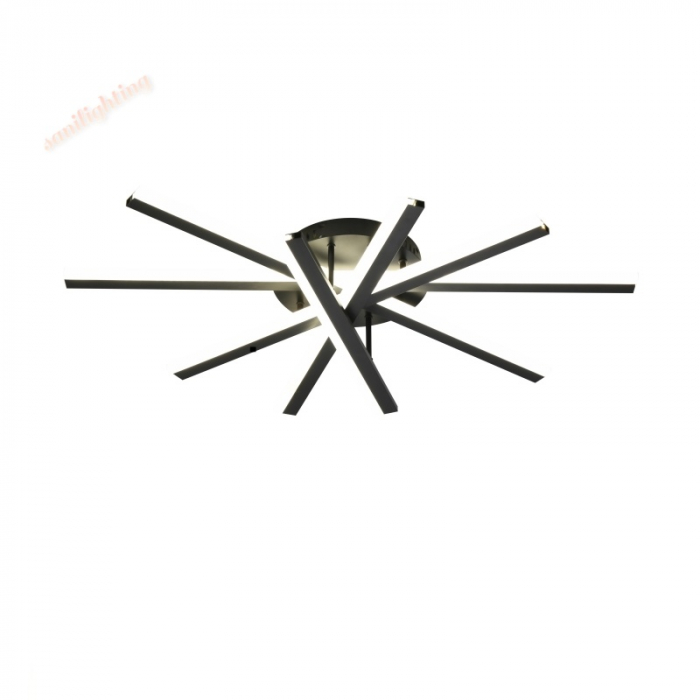 Lustra Led cu Telecomanda  140W Five Strip Aplicata ,Dimabila ,3000K/4000K/6500K  NEGRU [3]