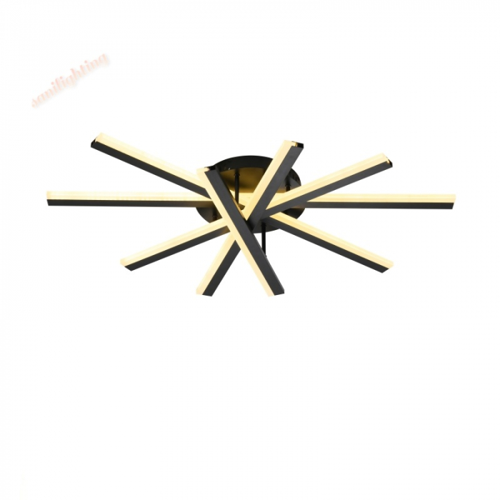 Lustra Led cu Telecomanda  140W Five Strip Aplicata ,Dimabila ,3000K/4000K/6500K  NEGRU [4]