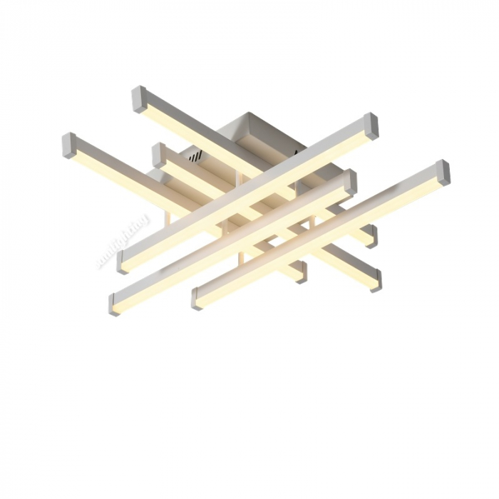 Lustra Led Linii 160W, Alba, 6 brate, telecomanda, intensitate reglabila [4]