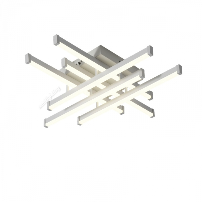 Lustra Led Linii 160W, Alba, 6 brate, telecomanda, intensitate reglabila [3]