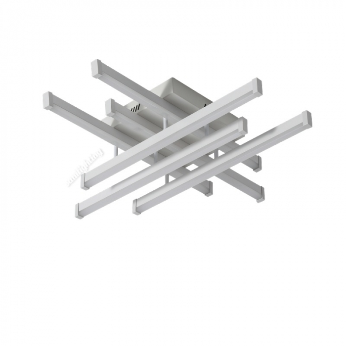 Lustra Led Linii 160W, Alba, 6 brate, telecomanda, intensitate reglabila [5]