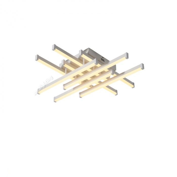 Lustra Led Linii 160W, Alba, 8 brate, telecomanda, intensitate reglabila [3]