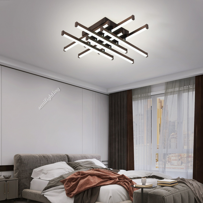 Lustra Led Linii 160W, Maro, 8 brate, telecomanda, intensitate reglabila [1]