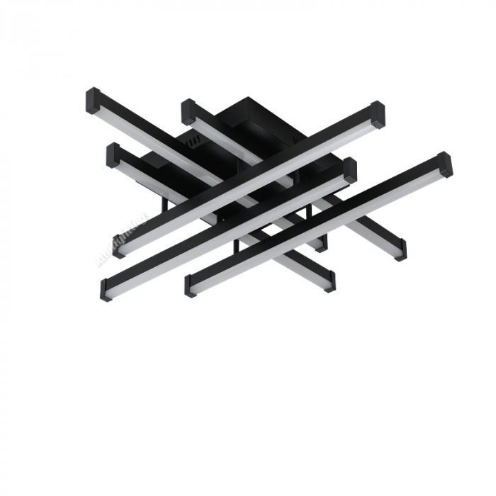Lustra Led Linii 160W, Neagra, 6 brate, telecomanda, intensitate reglabila [5]