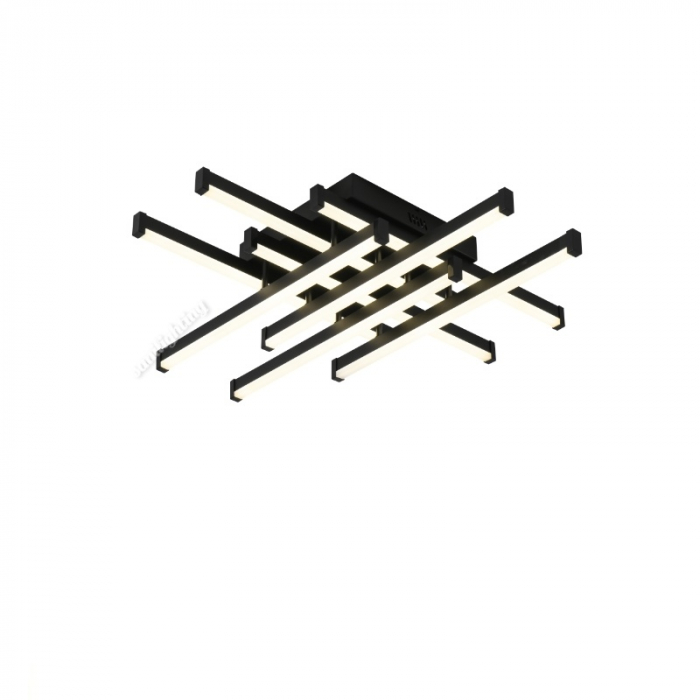 Lustra Led Linii 160W, Neagra, 8 brate, telecomanda, intensitate reglabila [4]