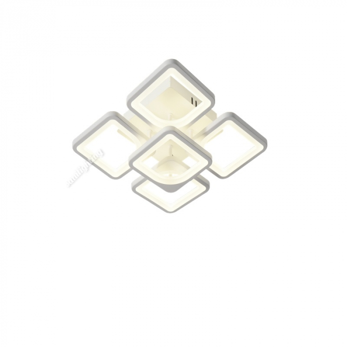 Lustra Led Patrat 120W, Alba, 4+1 brate, telecomanda, intensitate reglabila [5]