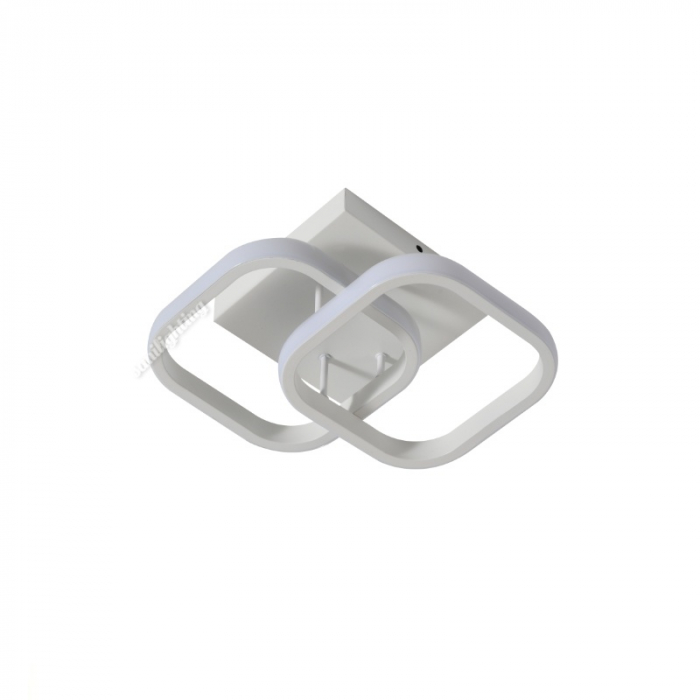 Lustra Led Patrat 32W, Alba, 2 patrate, 3 faze iluminat [5]