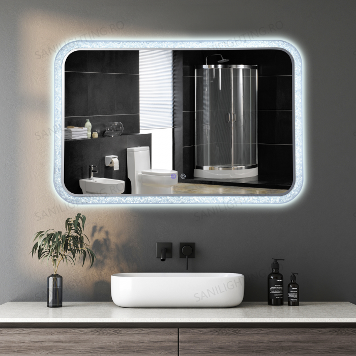 Oglinda LED 100x65cm, Rama Acril, Intrerupator Touch, Dezaburire, 3 tipuri de lumina, Dimabila  SN 052 [3]