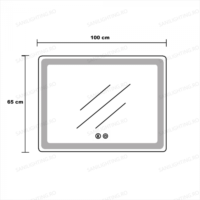 Oglinda LED 100x65cm, Rama Acril, Intrerupator Touch, Dezaburire, 3 tipuri de lumina, Dimabila  SN 052 [9]