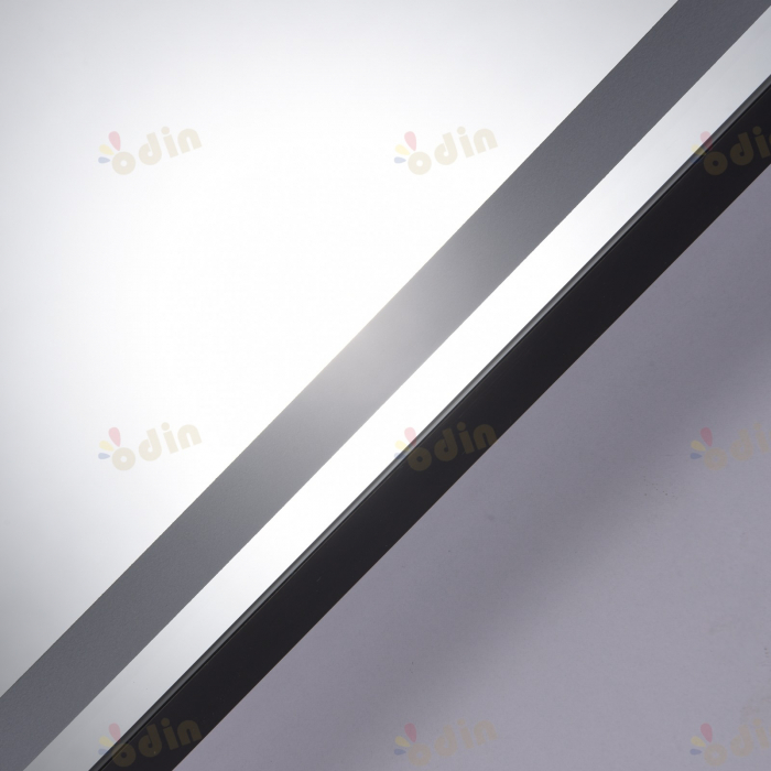 Oglinda LED  110cmx70 cm, Intrerupator Touch, Dezaburire, 3 tipuri de lumina, Dimabila, Rama Negru ,Ceas si Termometru 058 BK [7]