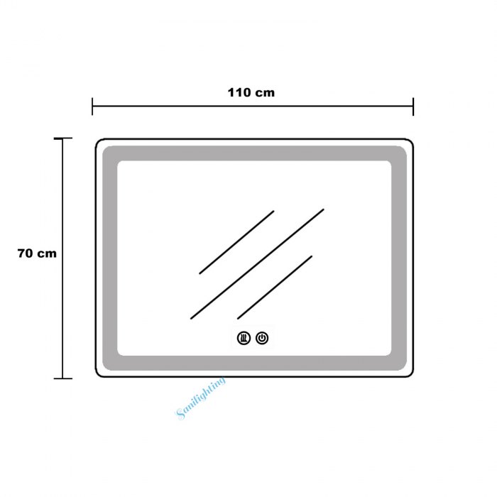 Oglinda LED  110cmx70 cm, Ovala ntrerupator Touch, Dezaburire, 3 tipuri de lumina, Dimabila, Ceas ,Termometru 058  - 05 [7]