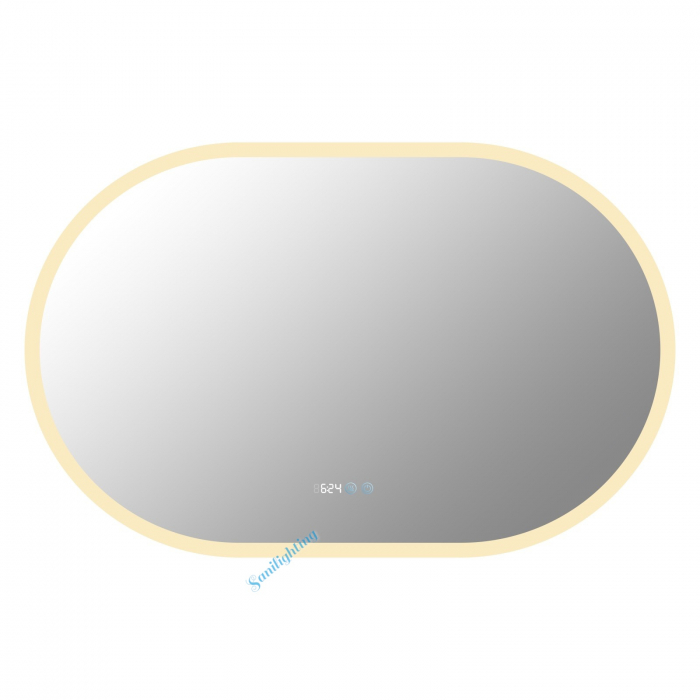 Oglinda LED  110cmx70 cm, Ovala ntrerupator Touch, Dezaburire, 3 tipuri de lumina, Dimabila, Ceas ,Termometru 058  - 05 [5]