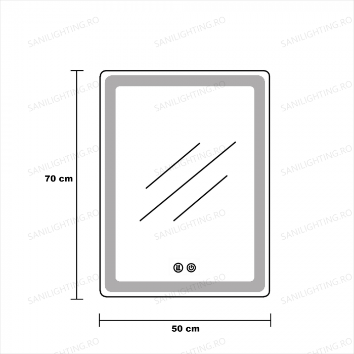 Oglinda LED 50x70cm, Rama Acril, Intrerupator Touch, Dezaburire, 3 tipuri de lumina, Dimabila   SN 038 [6]