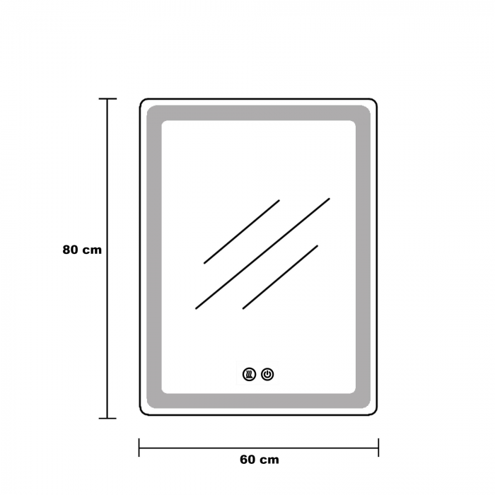 Oglinda LED  80x60 cm, Intrerupator Touch, Dezaburire, 3 tipuri de lumina, Dimabila, Rama Auriu  SN 039 GD [8]
