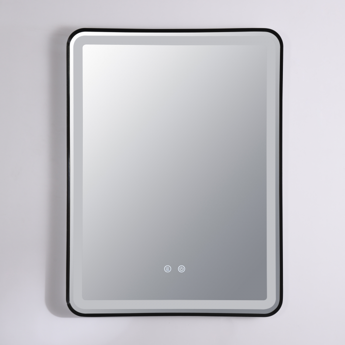 Oglinda LED  80x60 cm, Intrerupator Touch, Dezaburire, 3 tipuri de lumina, Dimabila, Rama Negru  SN 039 BK [6]