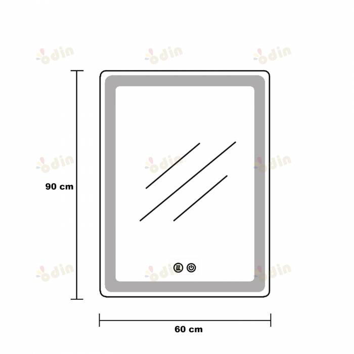 Oglinda LED  90x60 cm,Ovala, Intrerupator Touch, Dezaburire, 3 tipuri de lumina, Dimabila   SN 061 [7]